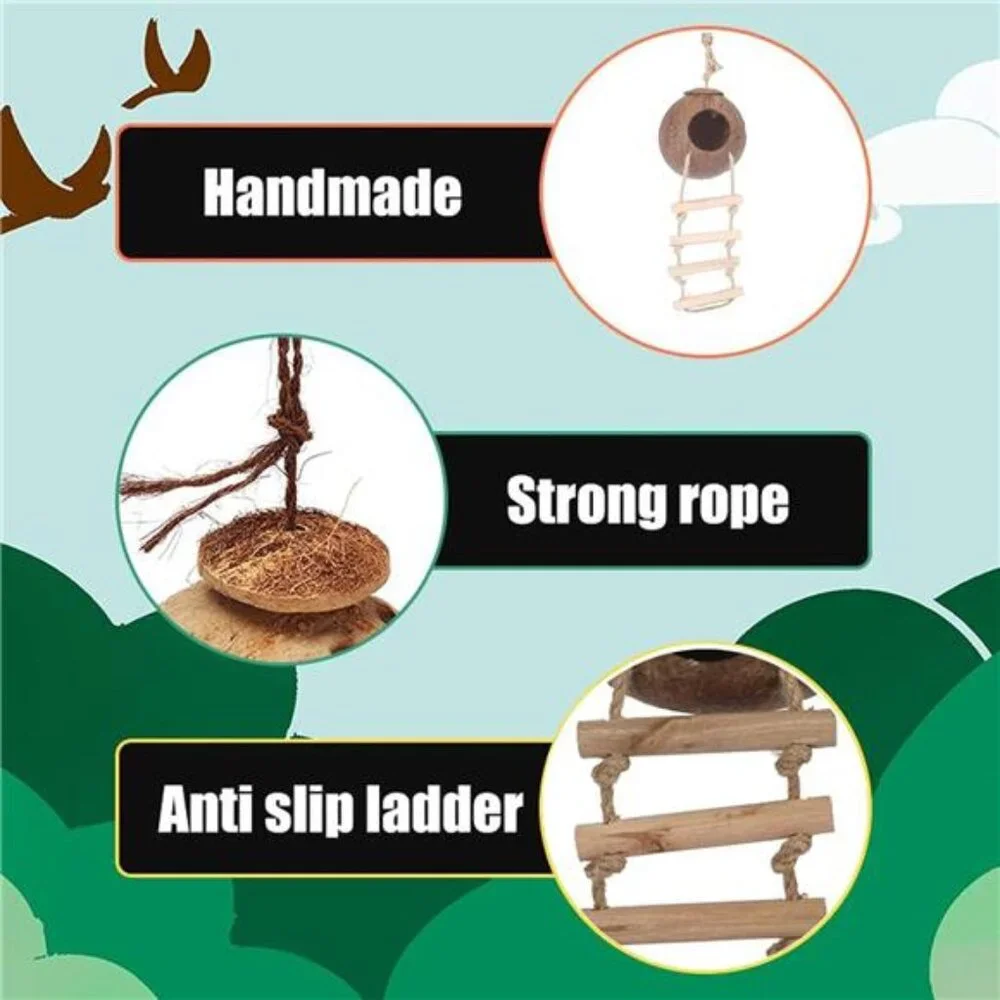6PCS Lizard Habitat Decor,Leopard Gecko Hideout Coconut Shell Hole Hut,Bearded